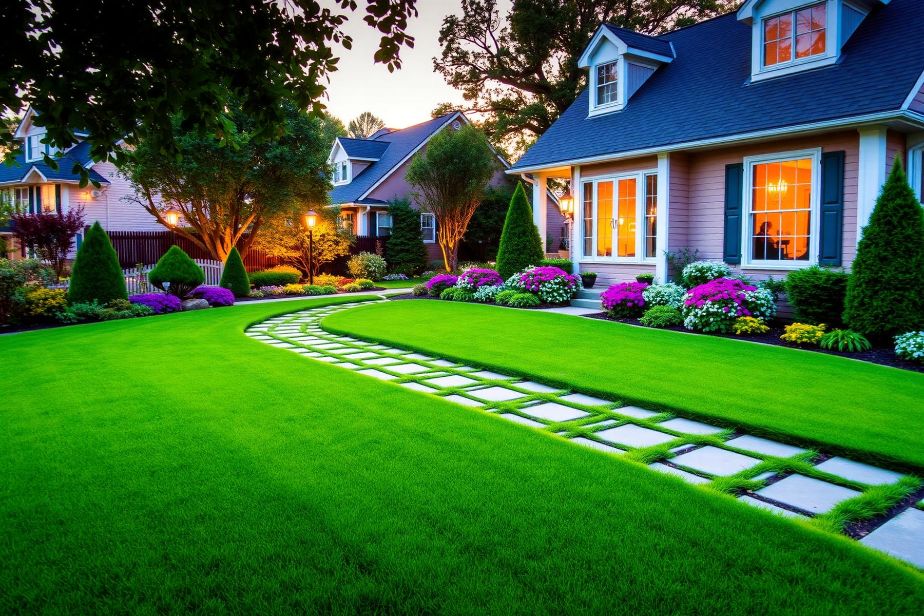 Beautifully manicured lawn